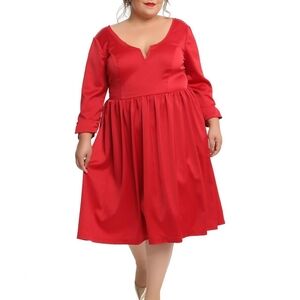 Torrid Outlander Claire Red Satin V-Neck Swing Dress, NWOT